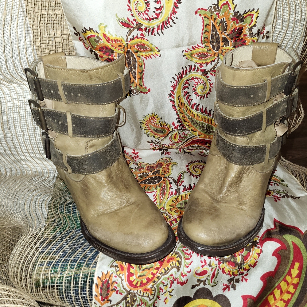 Freebird by Steven Rollin Buckle Strap Ankle Boots